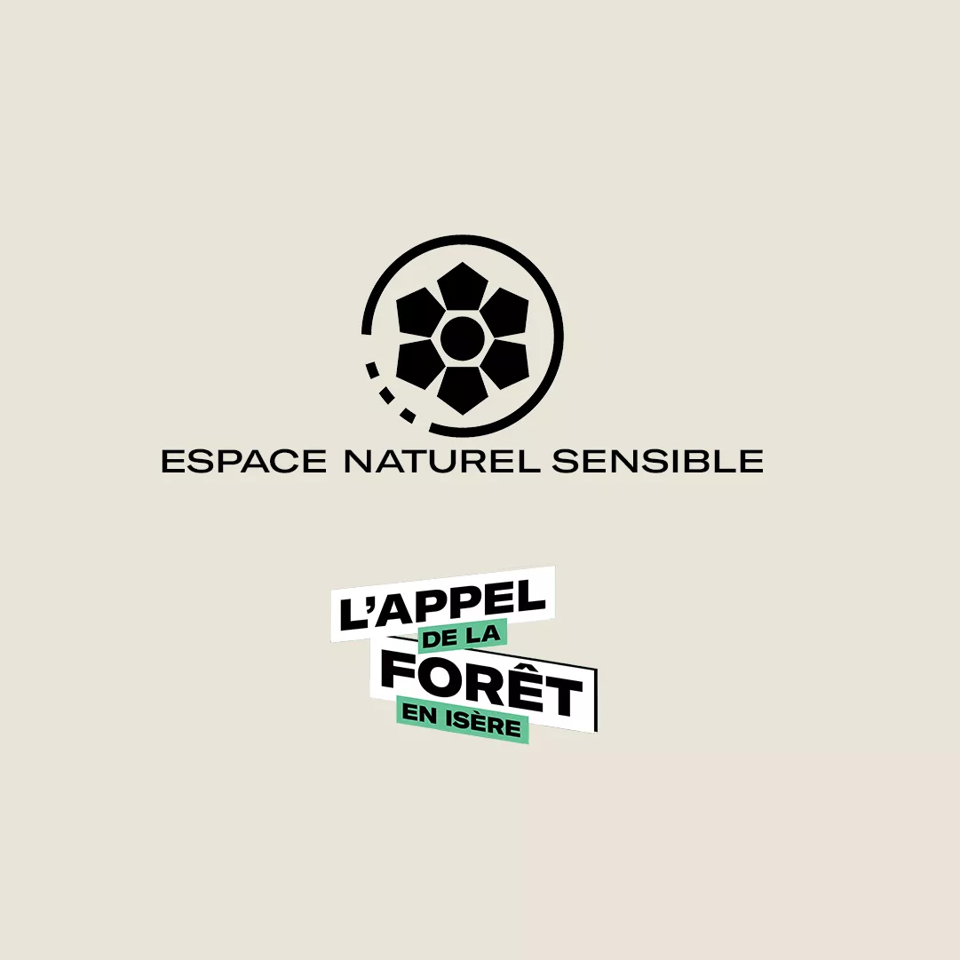 Logo des espaces naturels sensibles et celui de l'appel de la forêt
