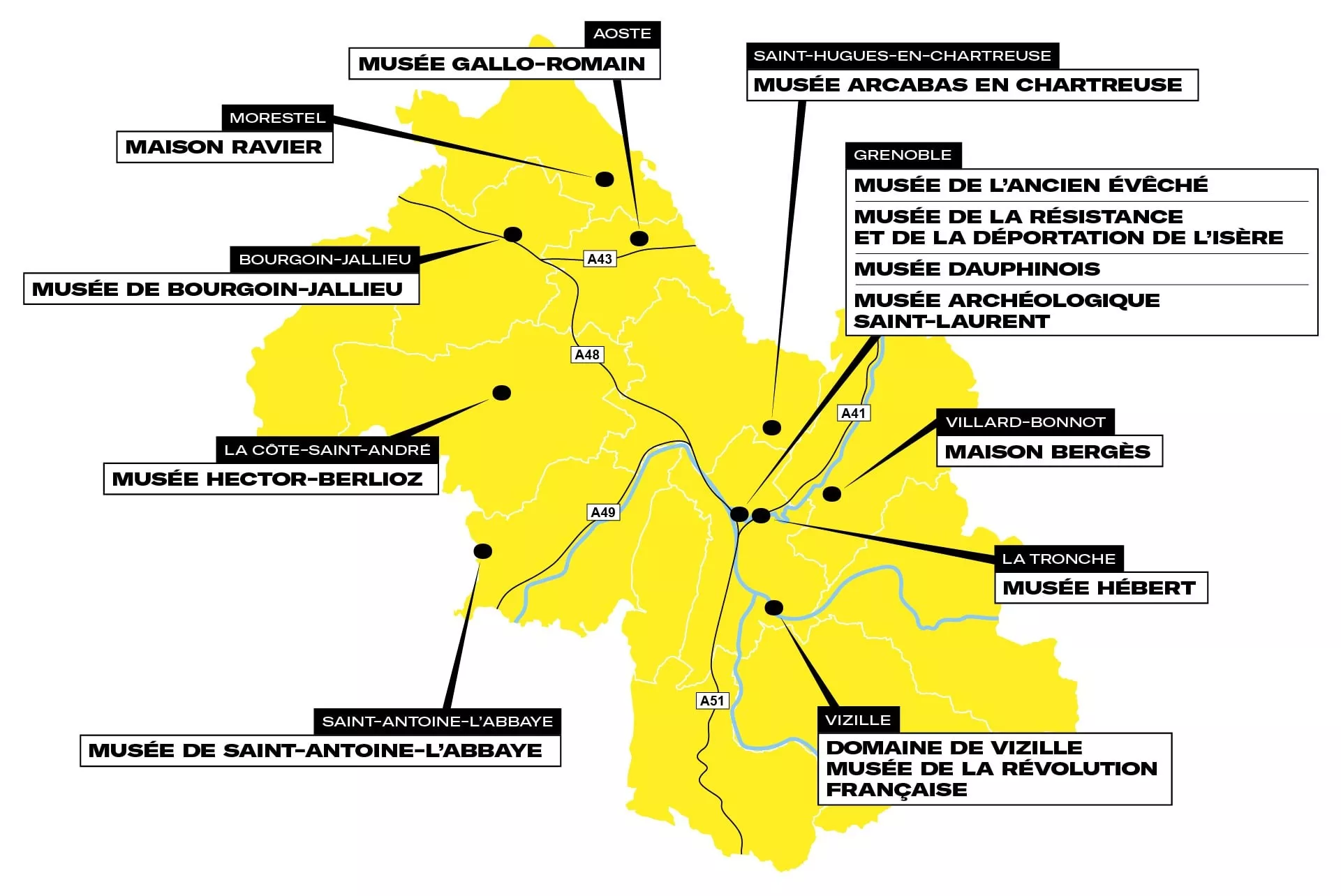 Carte des lieux de la saison culturelle DES HABITS ET NOUS